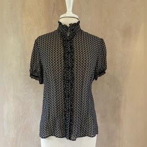 Black Op Art Sheer Blouse